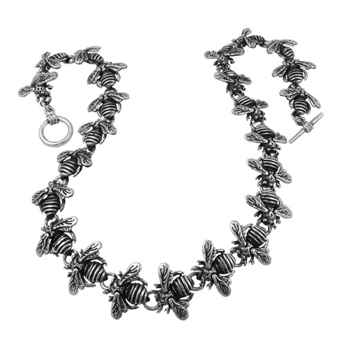 Bee Insect Necklace 925 Sterling Silver Hallmarked Honeybee Design Gift Boxed - Picture 5 of 6