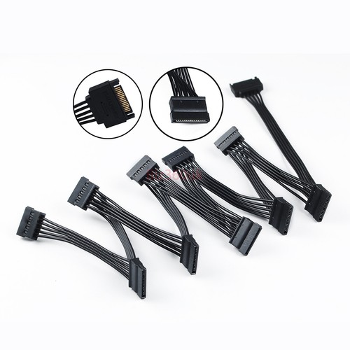SATA Power 15 Pin 1 Male To 5/8/10/ Female Splitter Hard Drive Cable for HDD SSD - Picture 11 of 49