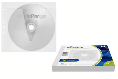 CD/ DVD Leerhüllen abheftbar transparent 50 Stück Kunststoffhüllen CD-Taschen 