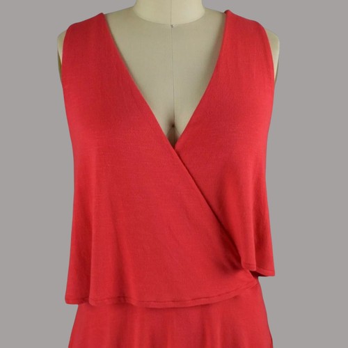 ANTHROPOLOGIE Deletta Valma Red Tiered Tank Top Size Small - Picture 2 of 8