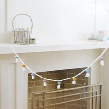 Wool Easter Garland Decor 72 in Long Eggs with Tassels