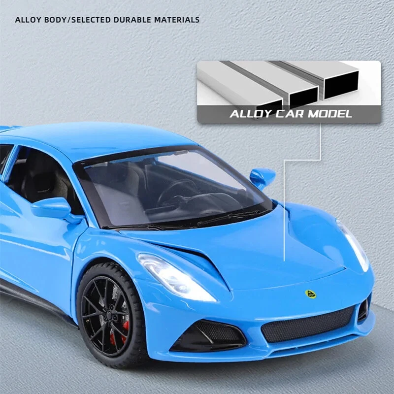 1:24 Lotus Emira Alloy Sports Car Model Diecast Racing Car Vehicles Sound Light - Image 2 of 4