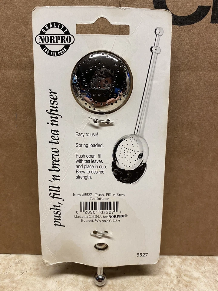 INFUSOR DE TÉ NORPRO PUSH'N FILL, REDONDO 5527 Foto 2 de 4