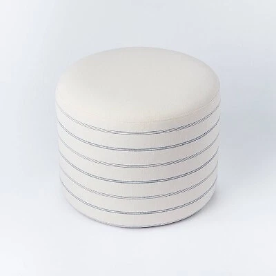 Lynwood Upholstered Round Cube White Threshold designed with Studio McGee