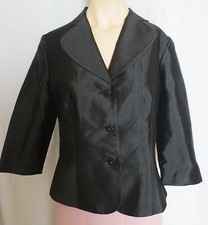 Designer A.B.S.by Allen Black Silk Dress Jack...