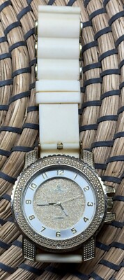 Men s Charles Raymond Quartz Wristwatch #7758 Stainless Steel Big BROKEN READ