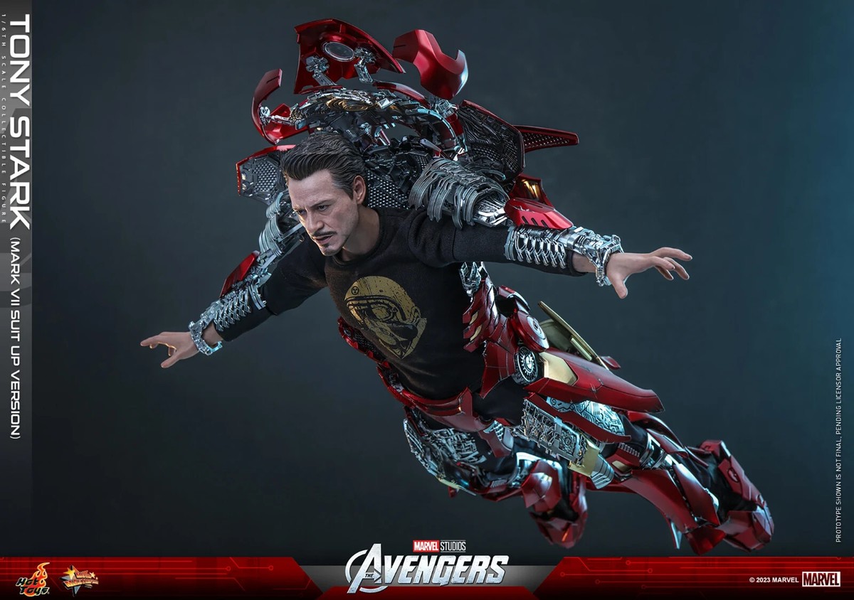 1/6 Marvel Tony Stark Mark VII Suit-Up Version Figure Hot