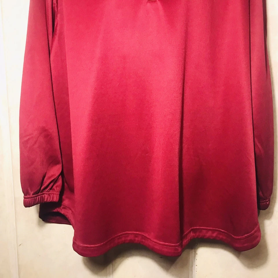 Para hombres 3XL REEBOK PLAYDRY Rojo 1/4 Cremallera Pullover Cuello Simulado Camisa Chaqueta Foto 3 de 4