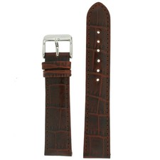 Long Watch Band Brown Genuine Leather Strap Alligator Grain