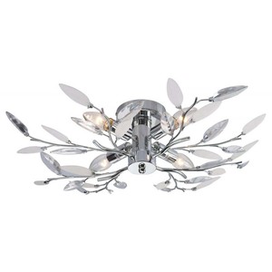 Willow Leaf Design Flush Fitting 4 Bulb Arm Ceiling Light