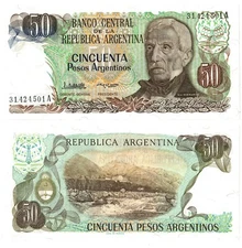 1985 Argentina P314a2 50 Pesos  Series A UNC