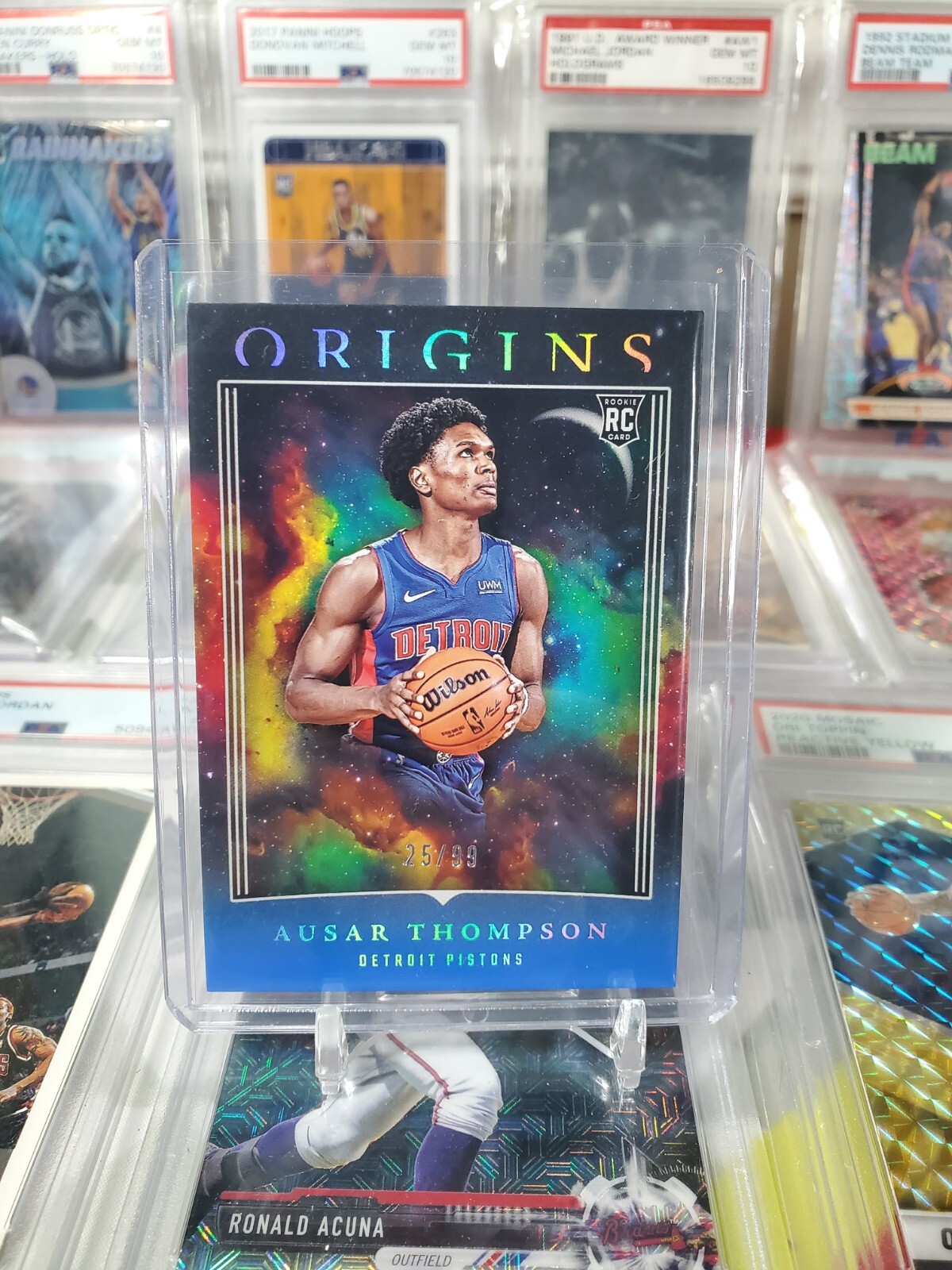 Ausar Thompson 2023-24 Panini Origins /99 Blue Base Rookie RC Pistons #75