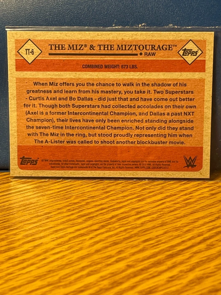 2018 Topps Heritage WWE Tag Teams #TT-6 The Miz & The Miztourage - Image 2 of 2