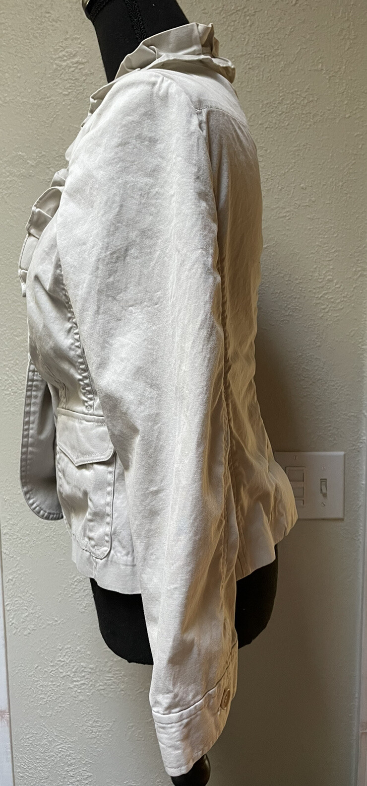 TALBOTS Petites Ruffle Neck Single Button Jacket/… - image 3