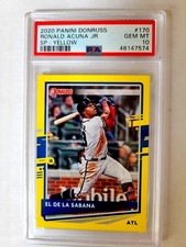 2020 PANINI DONRUSS RONALD ACUNA JR. #170 EL DE LA SABANA PSA 10 LOW 4 POP SP
