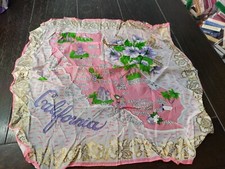 VINTAGE CALIFORNIA SOUVENIR STATE MAP HANKIE