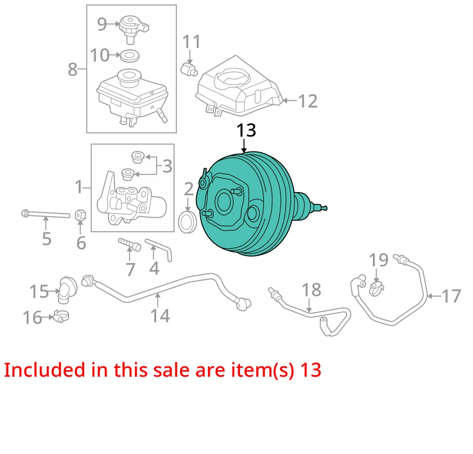 Audi A6 2013 potenciador de freno OEM 109 k millas - LKQ426766589 Foto 4 de 4
