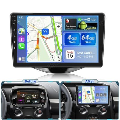 Qualcomm CarPlay Android 15 Autoradio für Citroen C1 Peugeot 108 Toyota Aygo II