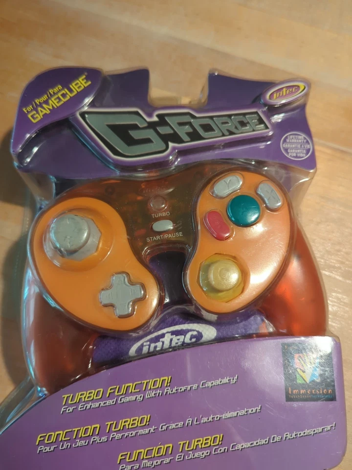 Nintendo GameCube Intec G-Force RARE ORANGE Wired Controller NEW - Image 2 of 3