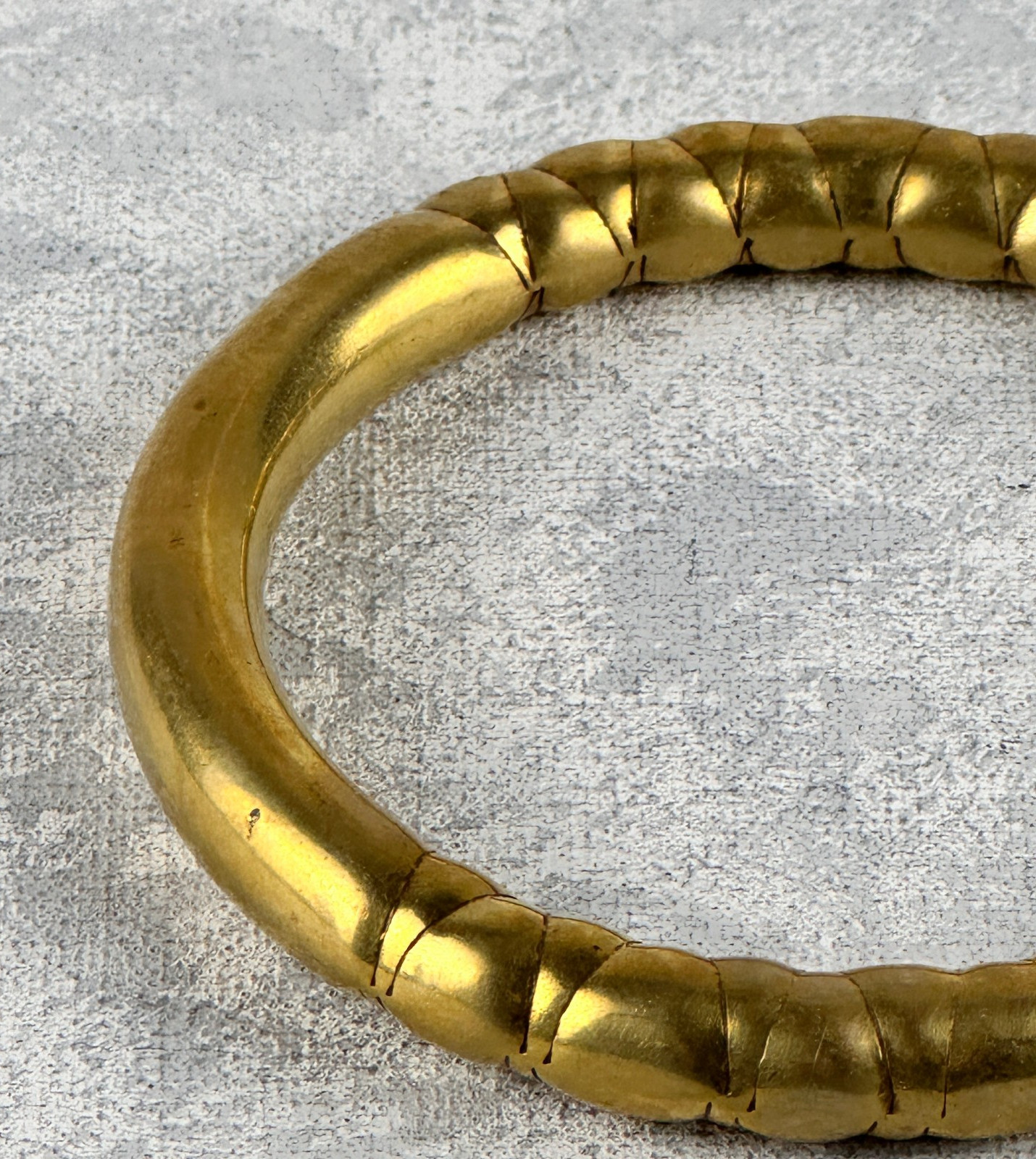 Bangle Bracelet Handcrafted Patterned Tubular Bra… - image 5