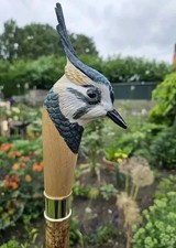 Beautiful wooden walking stick hand carved Bird wooden walking cane