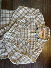 Wrangler 20X Flame Resistant Plaid Cotton Pearl Snap Work Shirt Men's XL Tall