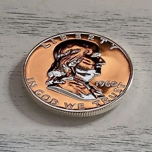 1960-P Mirror-like Silver Proof Franklin Half Dollar #4 - Free Shipping!