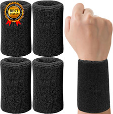 6 Inch Wrist Sweatbands Tennis Wrist Bands Absorbent Sweat Band for Men
