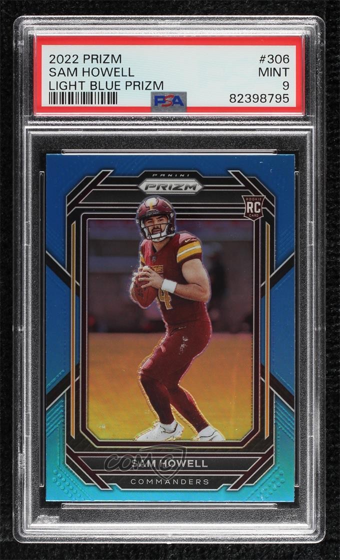 2022 Panini Prizm Rookies Light Blue Sam Howell #306 PSA 9 MINT Rookie RC 3nn