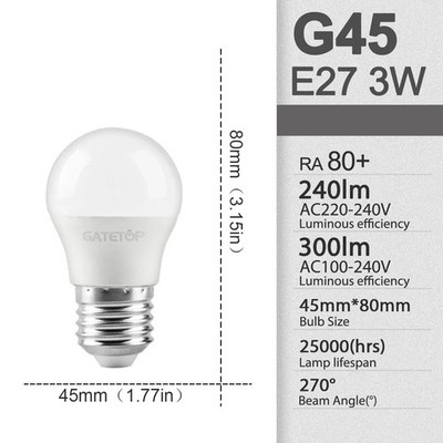 10pcs/lot LED bulb E27 AC 110V 220V 3W 8W 9W 12W 15W 18W 20W 24W LED A60 G45 lam