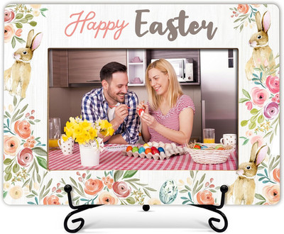 Happy Easter Picture Frame, Floral Spring Sign Photo Frame, Easter Gifts for Wom