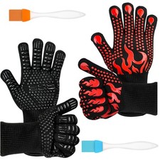 BBQ Gloves 4 Pack Heat Resistant Gloves, Cut-Resistant 1472F,Silicone Non-Slip
