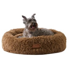 CuddleTown Fuzzy Solid Donut Pet Bed, Soft, Cozy  Calming, Non-Slip Bottom, ...