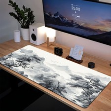 1pc Extended Gaming Mouse Pad and PC Desk Keyboard Mat - Chinese Landscape Ink