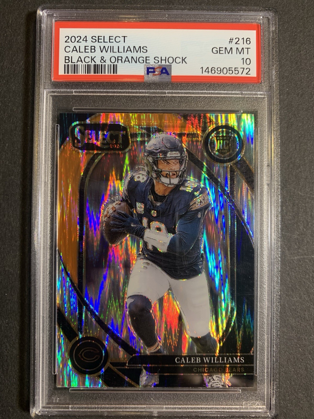2024 Select Club Level Caleb Williams #216 Black & Orange Shock (RC) PSA 10 GEM