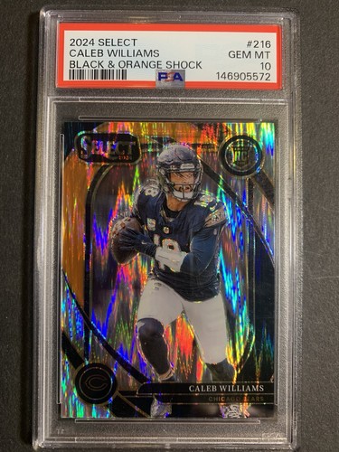 2024 Select Club Level Caleb Williams #216 Black & Orange Shock (RC) PSA 10 GEM