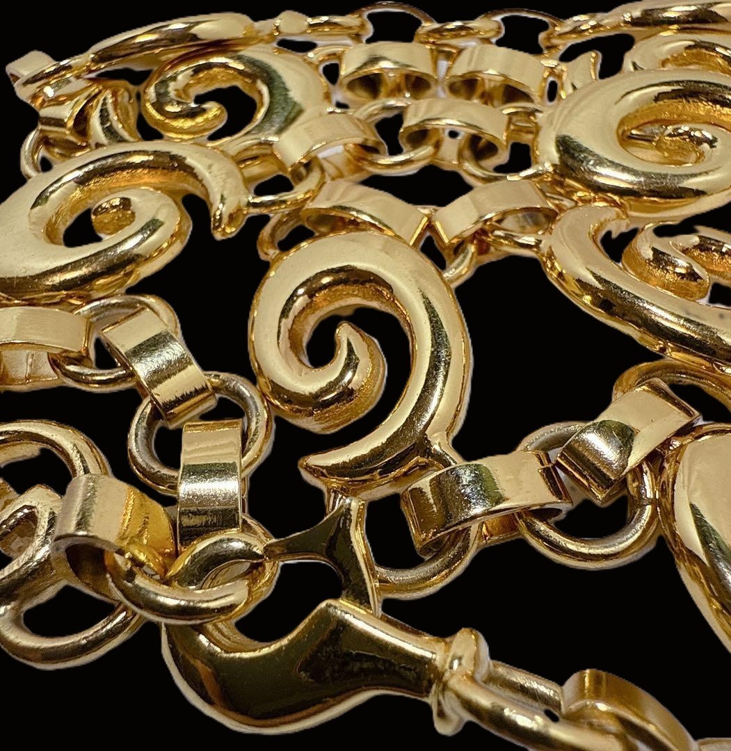 GUCCI GGマークベルト GUCCI BELT Chain logo mark Vintage Rare Gold GG Interlocking