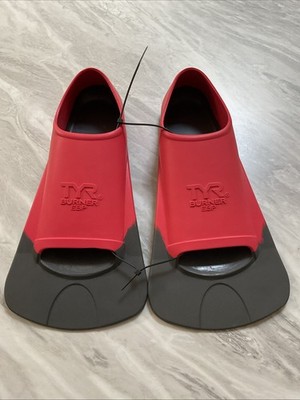 TYR EBP Burner Fin Swim Triathlon Red/Gray EUC Women's sz L 9-11 NWOB