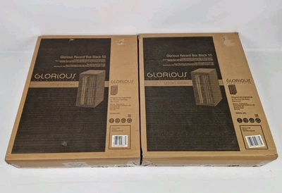 GLORIOUS Lot de 2 Casiers de Rangement DJ Record Box 55 Vinyles Noir - Photo 1/2