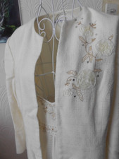 Nicholas Millington cream and white embroidered dress suit 40 bust