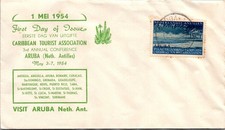 GOLDPATH: Netherlands Antilles cover 1954 to Aruba first day CV899_P06