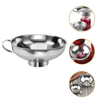 Wide Mouth Funnel Stainless Steel Canning Jam Jar Kitchen Liquid Funnel - Image 1 of 4