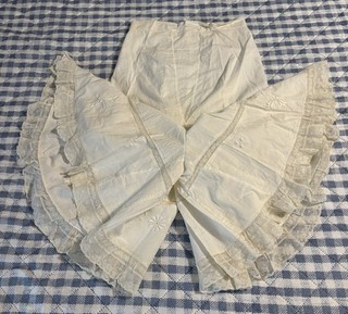 Antique Edwardian Bloomers Cotton Lace Heavy Embroidery Ivory