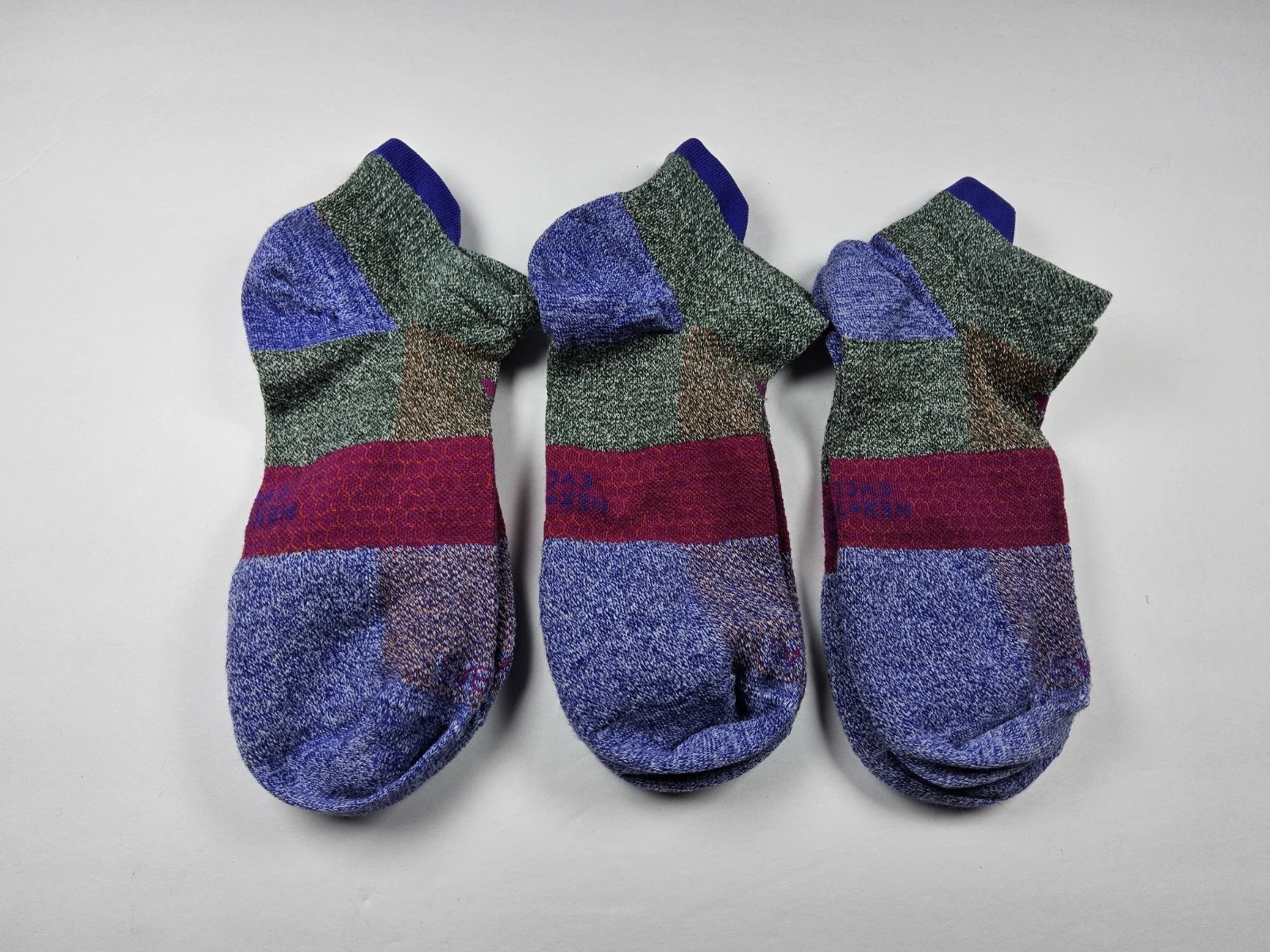 Bombas Hex-Tec Cycle Athletic Ankle Socks Lot Of 3 Size L