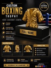 Custom Boxing Trophy   Personalized Name Award