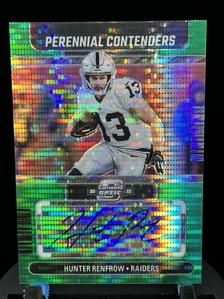 2022 Contenders Optic Hunter Renfrow Green Pulsar auto 15/25 Las Vegas Raider - Image 2 of 4