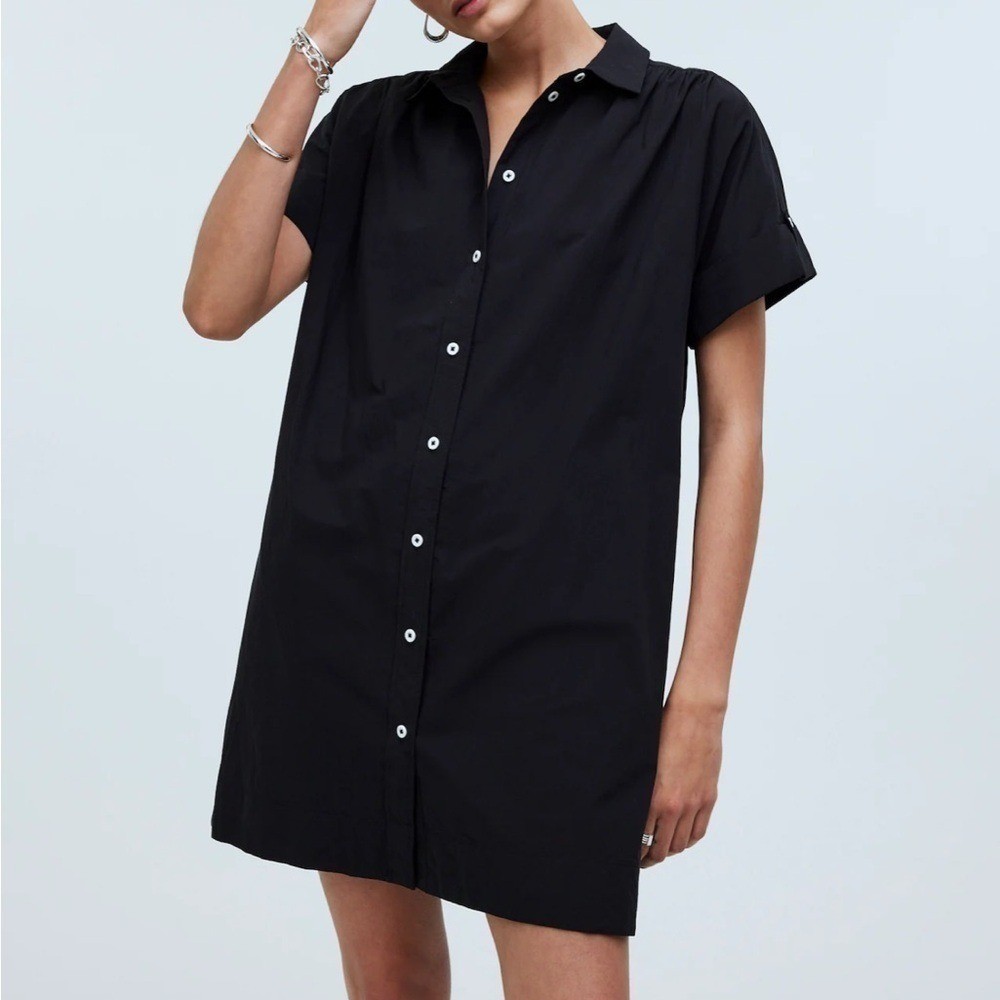 Madewell Collared Button-Front Mini Shirtdress Tr… - image 2