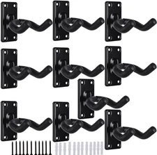Sound harbor Guitar Wall Mount 10 Pack, Hangers for Sturdy Black 