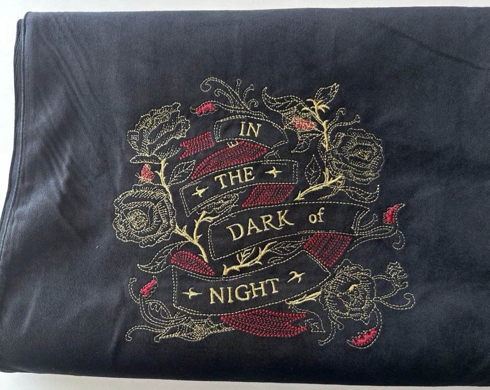 Threshold Table Runner Halloween Gothic Embroidered Black Velvet 14” X 72” 214-6 - Image 3 of 4