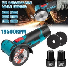 Mini Cordless Angle Grinder Polishing Brushed Cutter + 2 Battery & Charger UK